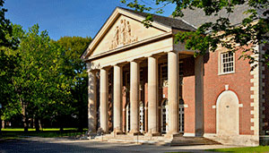 View of the Colonial style spa building .